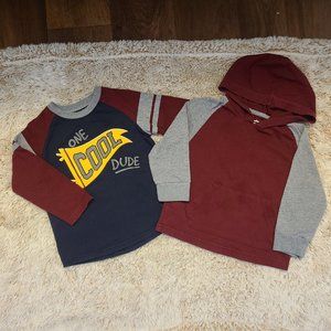 Long-sleeved shirt with cap and without cap